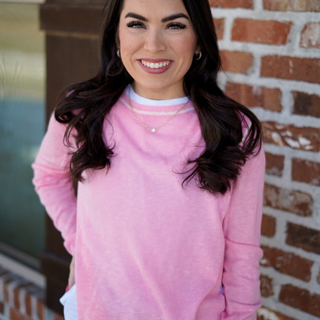 Coral Crush Layered Long Sleeve Top