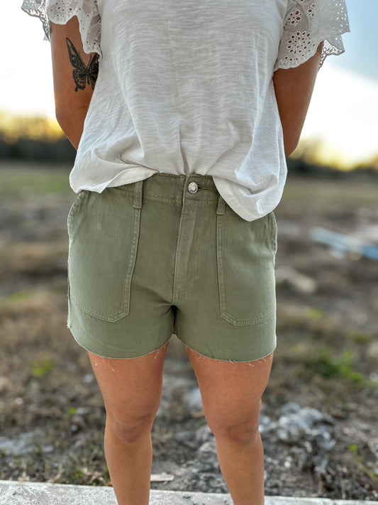 Sneak Peek Shorts-Green