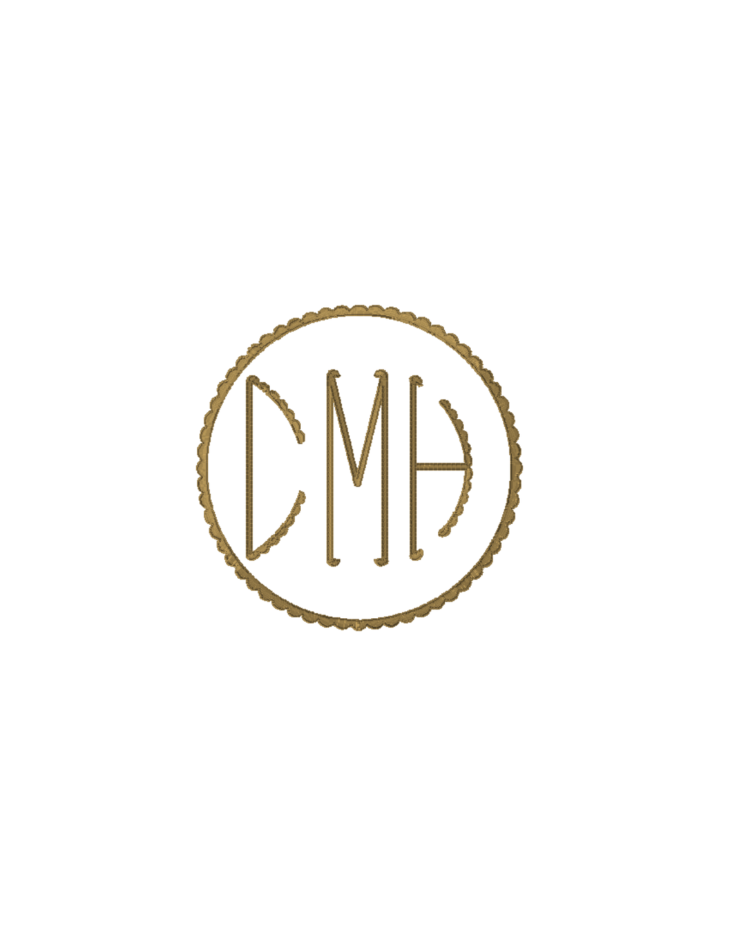 Chelse Monogram Font with Scalloped Crest