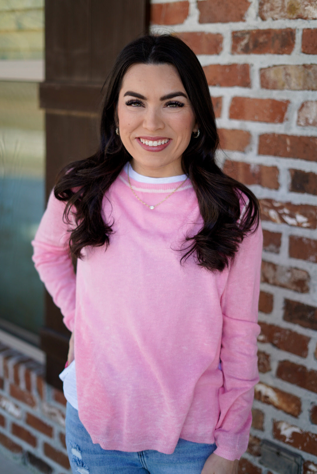 Coral Crush Layered Long Sleeve Top