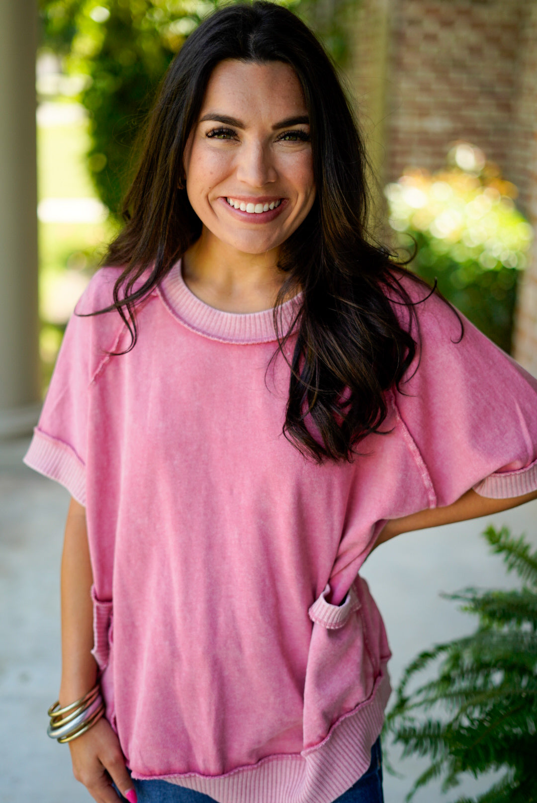 Relaxed Fit Top with Pockets