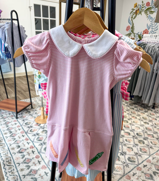 Pink Stripe Crayon Dress