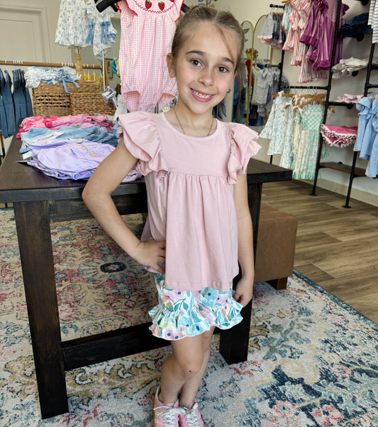 Spring Pink Ruffle Set