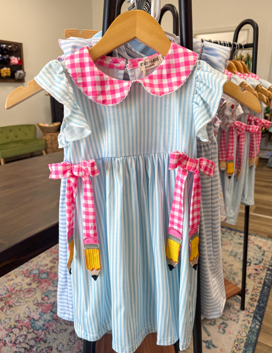 Pink Striped Pencil Dress