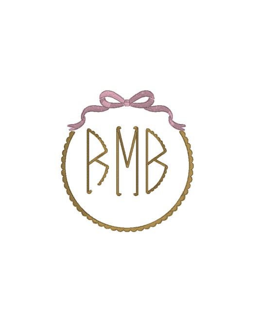 Renna Monogram Font with Bow Crest