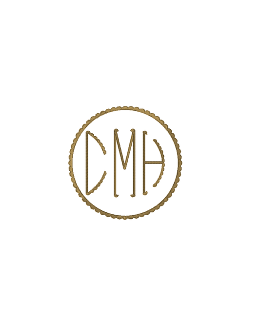 Chelse Monogram Font with Scalloped Crest